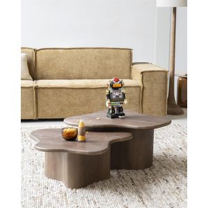 By-Boo Salontafel Fall Bruin - Mangohout - 75x75x38cm