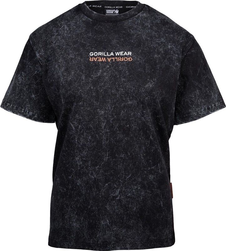 Gorilla Wear - Medina Oversized T-shirt - Washed Zwart - 100% Katoen