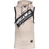 Gorilla Wear - Loretto - Tanktop - Beige - Slim Fit met Capuchon