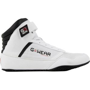 Gwear Classic High Tops – bodybuilding en fitnessschoenen met logo, licht, comfortabel, perfect voor gym, sport, krachttraining, Zwart/Rood, 41 EU