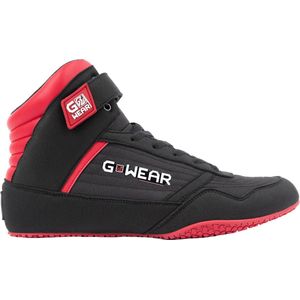 Gwear Classic High Tops – bodybuilding en fitnessschoenen met logo, licht, comfortabel, perfect voor gym, sport, krachttraining, wit, zwart, 36 EU