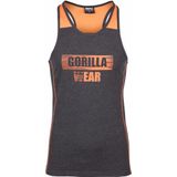 Gorilla Wear - Wallace Tank Top - Grijs/Oranje - Regular Fit