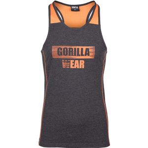 Gorilla Wear - Wallace Tank Top - Grijs/Oranje - Regular Fit