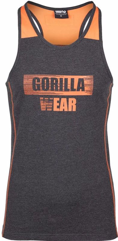 Gorilla Wear - Wallace Tank Top - Grijs/Oranje - Regular Fit