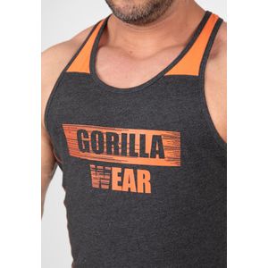 Gorilla Wear - Wallace Tank Top - Grijs/Oranje - Regular Fit