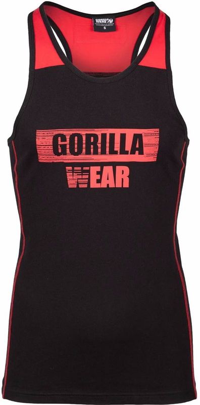 Gorilla Wear - Wallace - Tank Top - Zwart/Rood - 100% Katoen