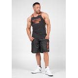 Gorilla Wear - Wallace Mesh Shorts - Grijs/Oranje - Polyester - Loose Fit