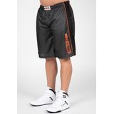 Gorilla Wear - Wallace Mesh Shorts - Grijs/Oranje - Polyester - Loose Fit