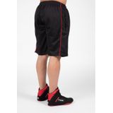 Gorilla Wear - Wallace Mesh Shorts - Zwart/Rood - Polyester - Loose Fit