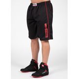 Gorilla Wear - Wallace Mesh Shorts - Zwart/Rood - Polyester - Loose Fit