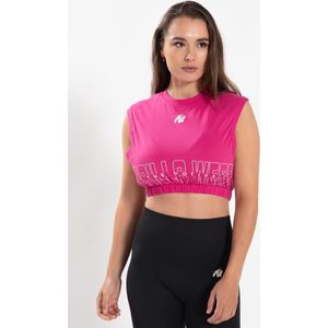 Gorilla Wear - Albion - Crop Top - Roze - Lichtgewicht Katoen - Oversized Pasvorm