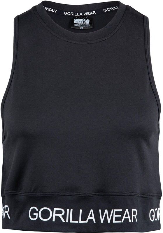 Colby Cropped Tank Top - Black - XS