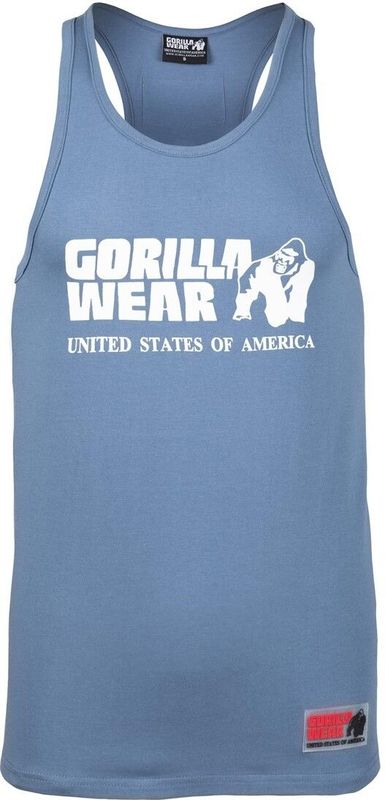 Gorilla Wear - Classic Tank Top - Coronet Blauw - Organisch Katoen - Regular Pasvorm