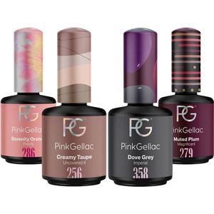 Pink Gellac - Timeless Colour Set - Nagellak - Serenity Orange, Creamy Taupe, Dove Grey, Muted Plum - 4 Stuks