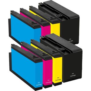 Geschikt voor HP 953 / HP 953XL inktcartridges - Set 8 Inktpatronen - Geschikt voor HP OfficeJet Pro 7720 - 7740 - 8210 - 8710 - 8715 - 8720 - 8725 - 8730 - 8640