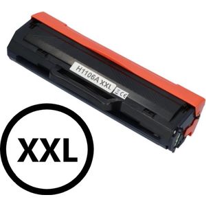 Geschikt voor HP 106A / W1106A Toner cartridge - Zwart XXL - Geschikt voor HP Laser 107A - 107W - MFP 135A - MFP 135W - MFP 137FNW