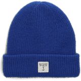 Butcher of Blue, Accessoires, Heren, Blauw, ONE Size, Wol, Blauwe Wol Badge Beanie Muts