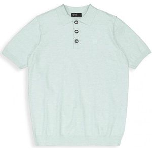 katoenen Butcher of Blue polo Clifden lichtblauw gemêleerd