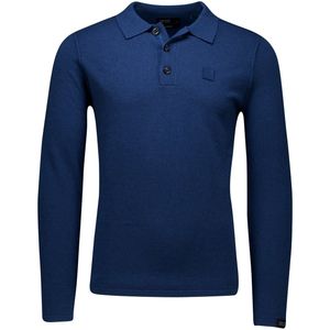 Butcher of Blue - Polo Lange Mouw - Blauw - 43% Wol - Normale Fit