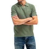 Butcher of blue boucle knit polo t-shirt groen