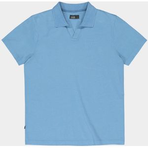 Butcher of Blue - Polo - V-Hals - Jersey - Blauw - Korte Mouw