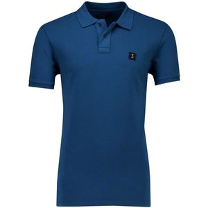 Butcher of Blue - Poloshirt - Blauw - Katoen - Korte Mouwen