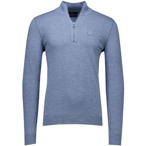 Butcher of Blue - Pullover - Blauw - Katoen/Polyamide - Helf Zip