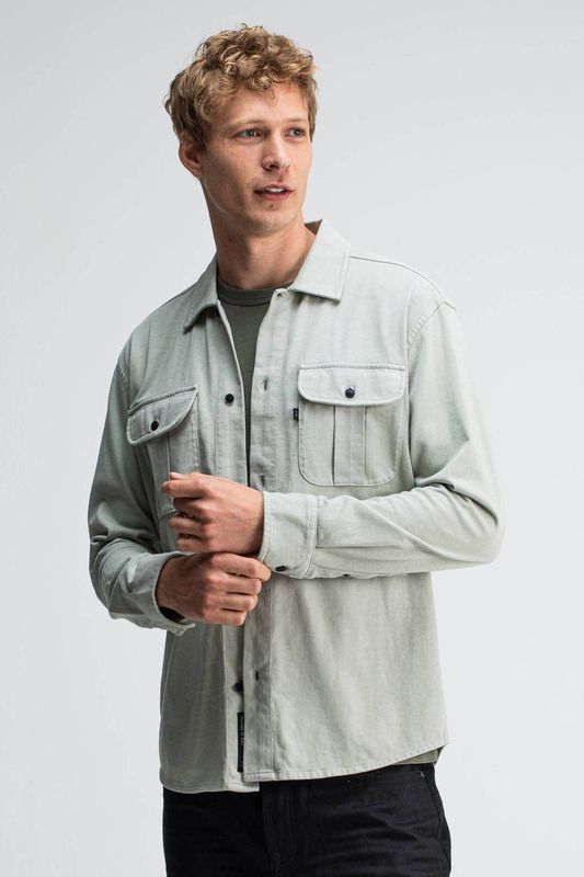 Butcher of Blue - Overshirt - Lichtgroen - Regular Fit - Lange Mouwen