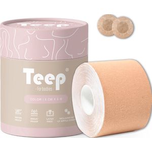 Boob tape - Boobtape - Plak bh - Beige - 500x5cm - Inclusief set nipple covers - Teep