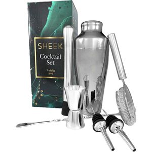 RVS cocktailset - 7 delig - Zilver
