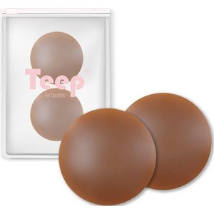 Teep Nipple Covers Siliconen – Tepelplakkers – Tepelstickers – Tepelbedekkers – Herbruikbaar - Donkerbruin – 7cm