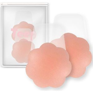 Teep Plak BH Push Up - Nipple Covers Siliconen – Tepelplakkers – Tepelstickers – Tepelbedekkers – Herbruikbaar - Beige – 10cm
