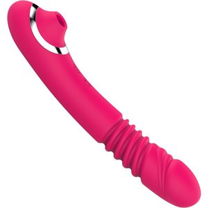 Cupitoys® Stotende luchtdruk vibrator - 2 in 1 - 23cm - Roze - 14 standen - Vibrators voor vrouwen en mannen - Sex toys voor vrouwen en mannen