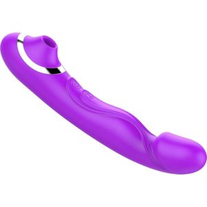 Cupitoys® Luchtdruk vibrator - 2 in 1 - 21,7cm - Paars - 14 standen - Vibrators voor vrouwen en mannen - Sex toys voor vrouwen en mannen