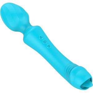 Cupitoys® Wand vibrator met tong - 2 in 1 - 20cm - Lichtblauw - 20 standen - Vibrators voor vrouwen en mannen - Sex toys voor vrouwen en mannen