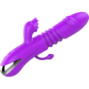 Cupitoys® Stotende tarzan vibrator met butt plug - 19,5cm - 42°c - Paars - 24 standen - Vibrators voor vrouwen en mannen - Sex toys voor vrouwen en mannen