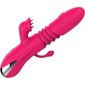 Cupitoys® Tarzan Vibrator Met Buttplug - Stotende Vibrator - Tong Vibrator - 3 in 1 - Vibrators Voor Vrouwen - 24 Standen - 42°C - Roze