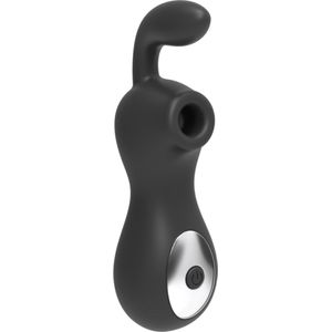 Cupitoys® Luchtdruk vibrator met dildo - 12,8cm - Zwart - 24 standen - Vibrators voor vrouwen en mannen - Sex toys voor vrouwen en mannen