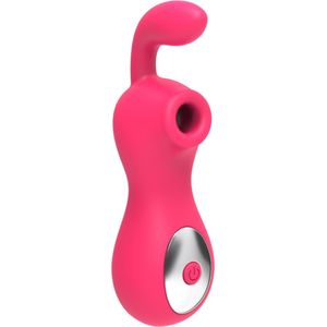 Cupitoys® Luchtdruk vibrator met dildo - 12,8cm - Roze - 24 standen - Vibrators voor vrouwen en mannen - Sex toys voor vrouwen en mannen