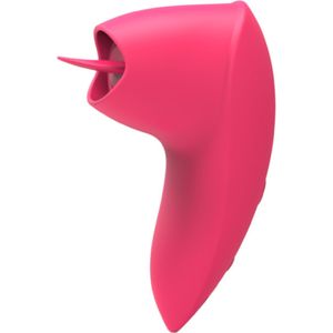 Luchtdruk vibrator met tong - 8cm - Roze
