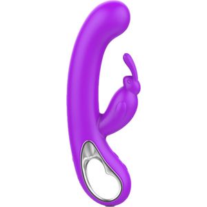 Cupitoys® Tarzan vibrator met rabbit - 2 in 1 - 21cm - Paars - 12 standen - Vibrators voor vrouwen en mannen - Sex toys voor vrouwen en mannen