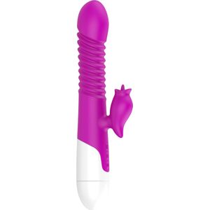 Cupitoys® Stotende tarzan vibrator met tong - 2 in 1 - 42°C - 24,1cm - Paars - 15 standen - Vibrators voor vrouwen en mannen - Sex toys voor vrouwen en mannen