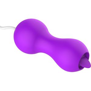 Cupitoys® Vibrerend Ei - Vibrator Met Tong – Draagbare Vibrator – Vibrators Voor Vrouwen – 12 Standen - Paars