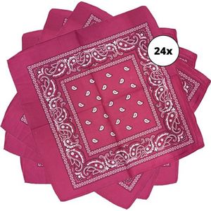 Fjesta© Bandana roze - boerenzakdoek roze - 53cm x 53cm - 24 stuks