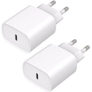 Cazy USB-C Adapter - 20W - 2 Stuks - Wit