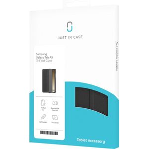Samsung Galaxy Tab A9+ Bookcase hoesje - Just in Case - Effen Zwart - Kunstleer