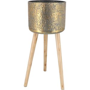 Intratuin - Wil - Bloempot op Poten - Goud - Ø 29 H 69 cm