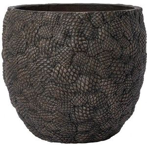 Intratuin - Bloempot - Bruin - Dennenappel - Ø 34 H 33 cm