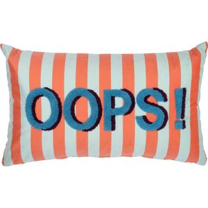Intratuin - Oops! - Sierkussen - Blauw/Oranje - 30 x 50 cm