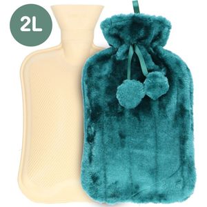 Willy Winkel® -Kruik-Kruik met hoes -Warmwaterkruik met hoes-warmwaterzak-7 uur warm-2 liter-Groen